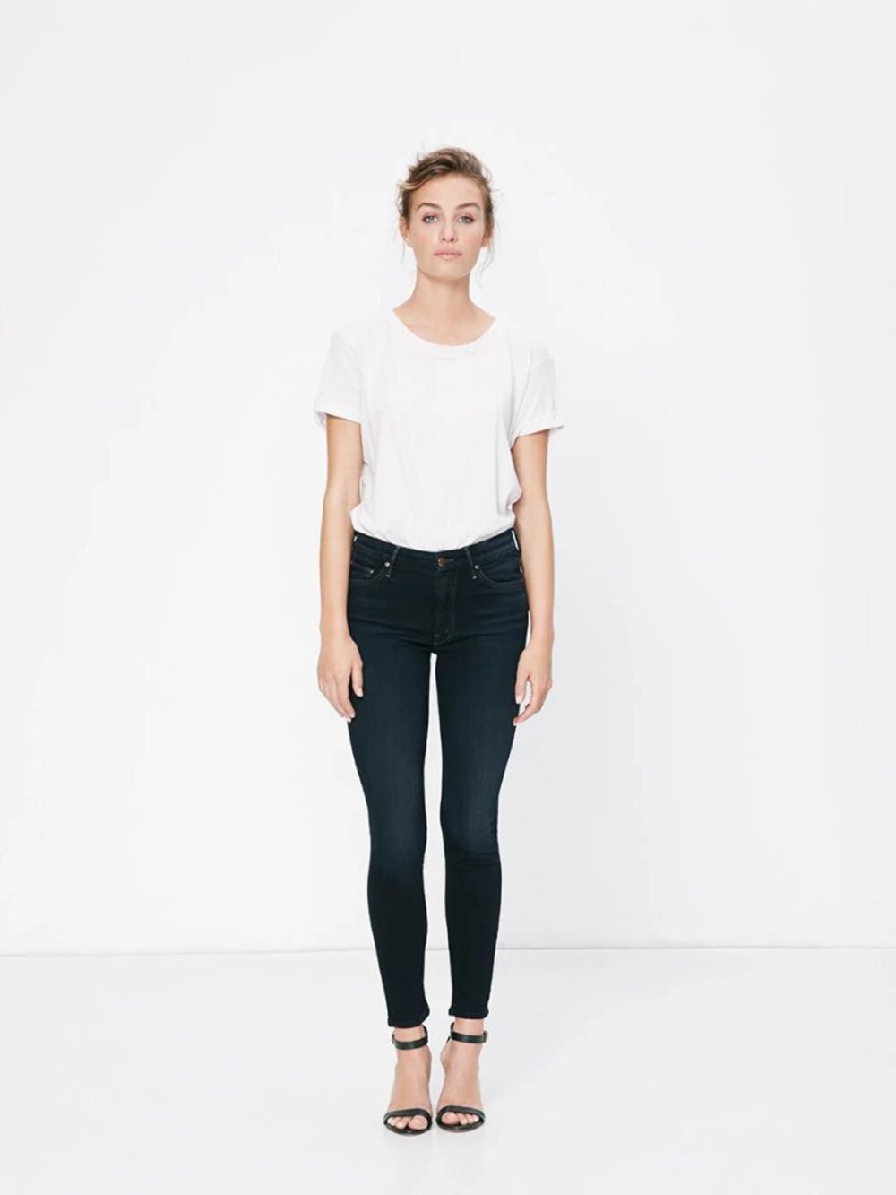Mother denim High Waisted Looker dark navy blue  Coffee Tea or Me jeans